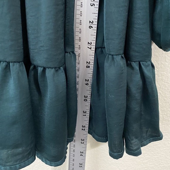 Princess Polly Womens Dress Size 6 Green Layered Tie Front n1 - Picture 6 of 9